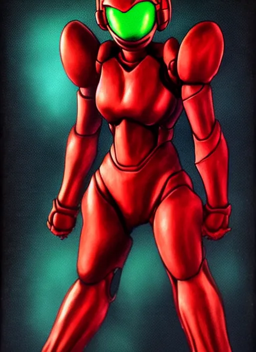 Image similar to dark samus, hyperrealistic, akira