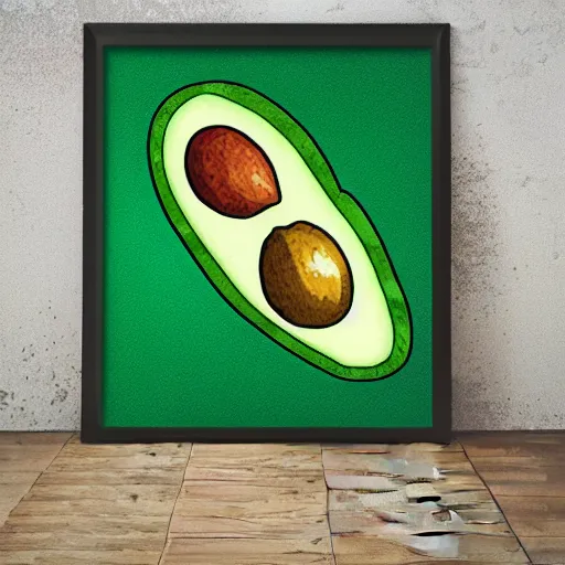 Image similar to avocado being stolen, parietal art style, cave painting, inside a cavern