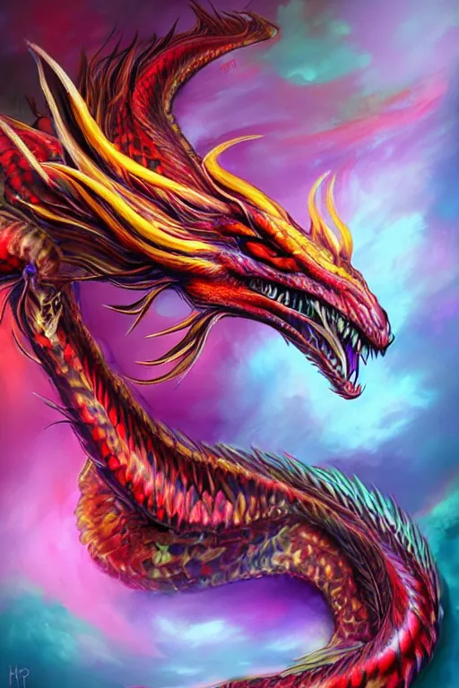 Image similar to multicolored venom Dragon princess, digital art, 8k ,character ,realistic, portrait, hyperrealistic