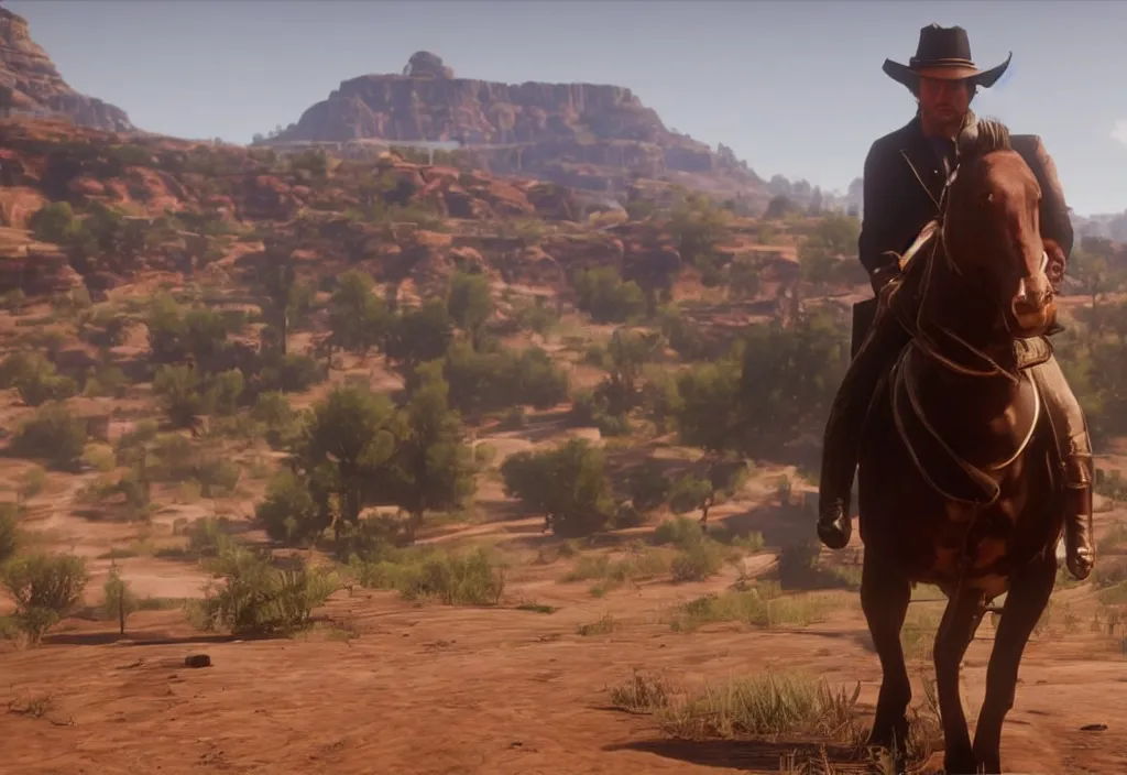 Image similar to elon musk in the red dead redemption 2, elon musk in the video game red dead redemption 2, gameplay screenshot, close up, 3 d rendering. unreal engine. amazing likeness. very detailed.