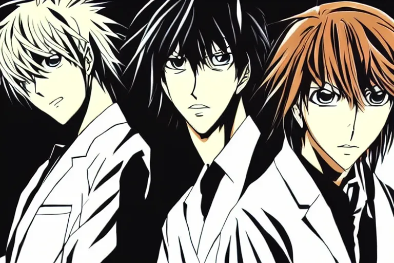 Image similar to two Anime Handsome Man,love,Death Note