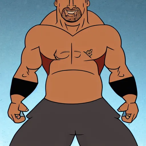 Prompt: dwayne johnson in the style of animated gravity falls