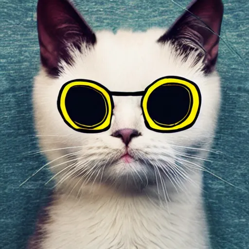 Image similar to cat with laser eyes, graphic tees