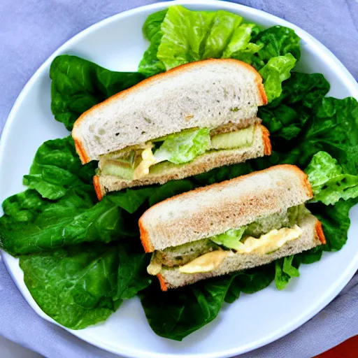 Prompt: a caesar salad sandwich, cookbook photo