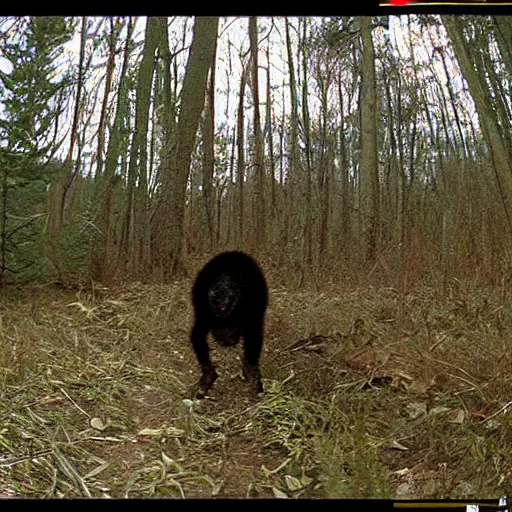 Image similar to a cryptid shot on a trailcam