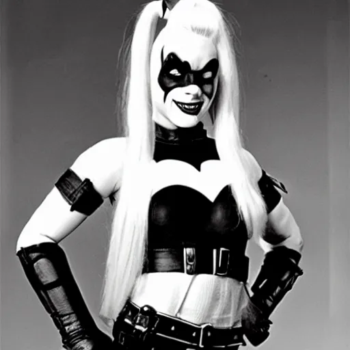 Prompt: harley quinn in 1 9 6 6 batman show