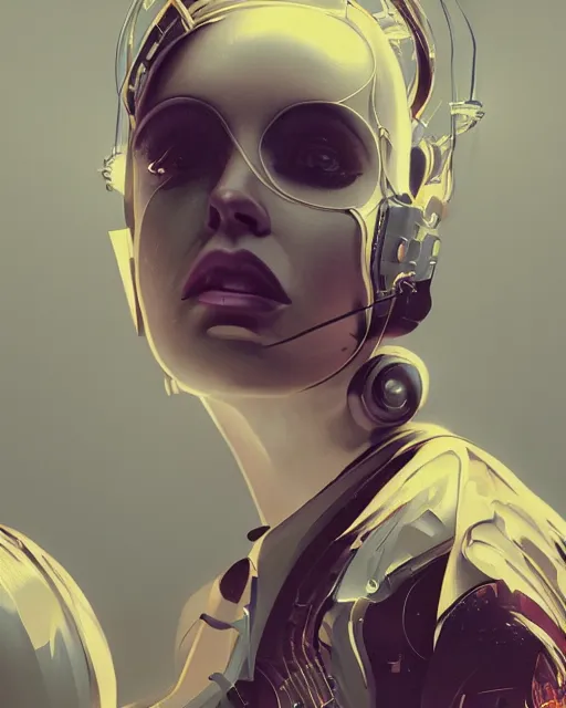 Image similar to portrait of Lana Del Rey as a cyborg. intricate abstract. intricate artwork. by Tooth Wu, wlop, beeple, dan mumford. mulholland drive by david lynch, dune by david lynch, octane render, trending on artstation, greg rutkowski, alex ross. very coherent symmetrical artwork. cinematic, hyper realism, high detail, octane render, 8k, iridescent accents