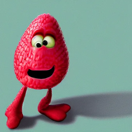 Image similar to raspberry as a pixar character