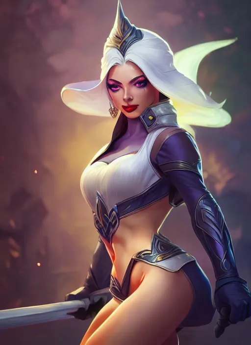 classic ashe from league of legends, splash art, path