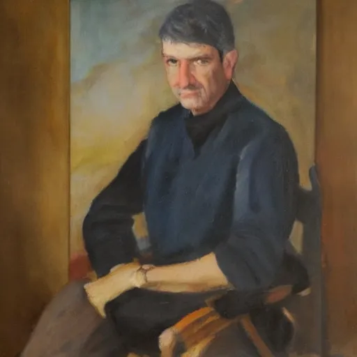 Image similar to oil painting portrait of Lounis Ait Menguellet