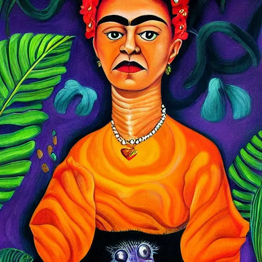 Image similar to friday kahlo painting never seen before vivid