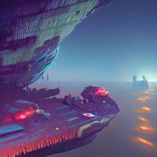 Prompt: throne worlds, ascendent plane, complete disregard, art by Simon Stalenhag and Paul Lehr, high detail, cinematic, cgsociety 8k