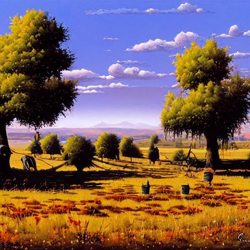 Prompt: western bliss, by guido borelli da caluso.