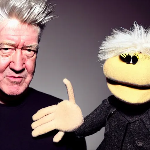 Prompt: David Lynch as a muppet
