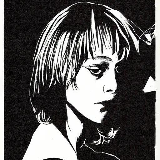 Image similar to kathy acker, portrait, by guido crepax