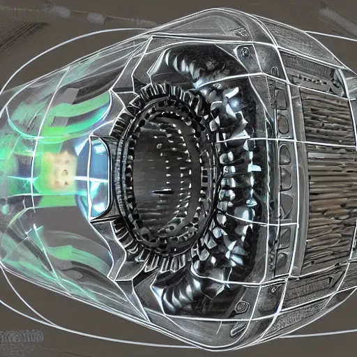 Prompt: ancient quantum computer biomechanical valve body, sharp focus, hyper detailed masterpiece