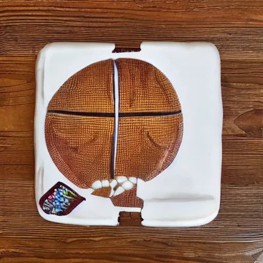 Image similar to basketball cake, photorealistic, close up