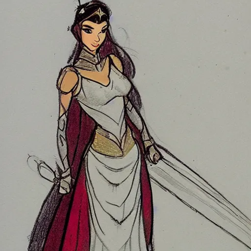 Image similar to milt kahl sketch of victoria justice as princess padme from star wars episode 3