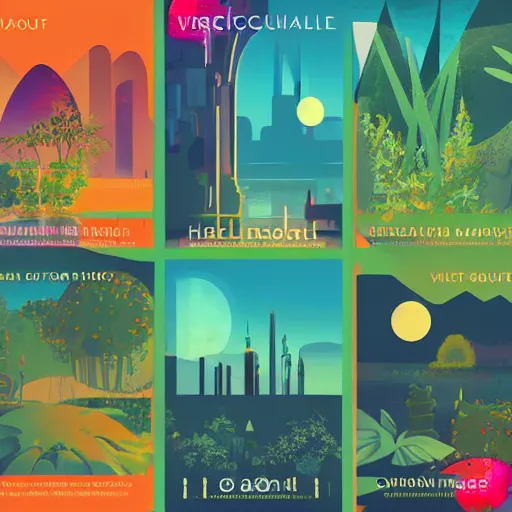 Prompt: beautiful happy picturesque charming organic futuristic sci - fi city in harmony with nature. water and plants. beautiful light. grainy and rough. soft colour scheme. beautiful artistic vector graphic design poster 4 k by vincent. ( 2 0 2 2 )