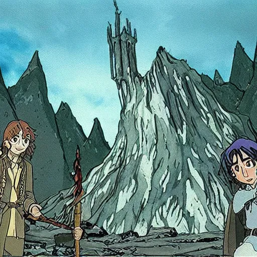 Prompt: lord of the rings, the mines of moria, studio ghibli