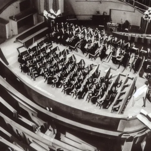 Prompt: a photo of a giant octopus playing grand piano in a concert hall