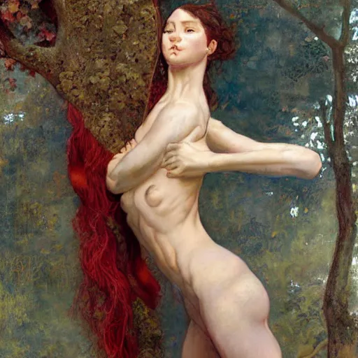 Prompt: epic masterpiece full body portrait half beast half woman crying acrobatic pose, beautiful face and flawless skin, by Edgar Maxence and Ross Tran and Michael Whelan