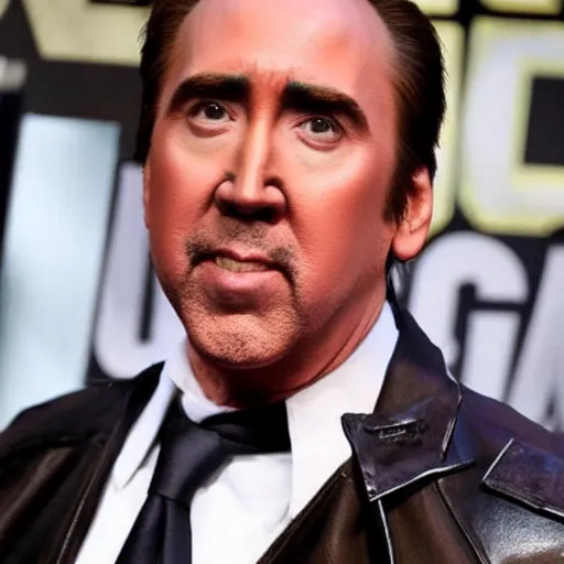 Image similar to Nicholas Cage as Star Lord from Guardians of the Galaxy