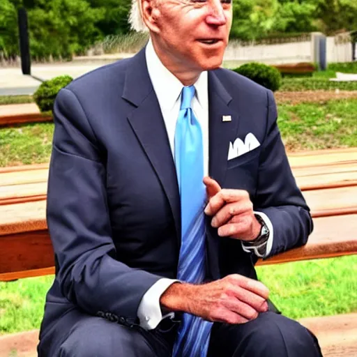 Image similar to joe biden looking really high while smoking a blunt, award winning candid photograph