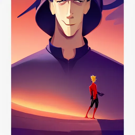 Image similar to face icon stylized minimalist the new adventures of johnny quest, loftis, cory behance hd by jesper ejsing, by rhads, makoto shinkai and lois van baarle, ilya kuvshinov, rossdraws global illumination