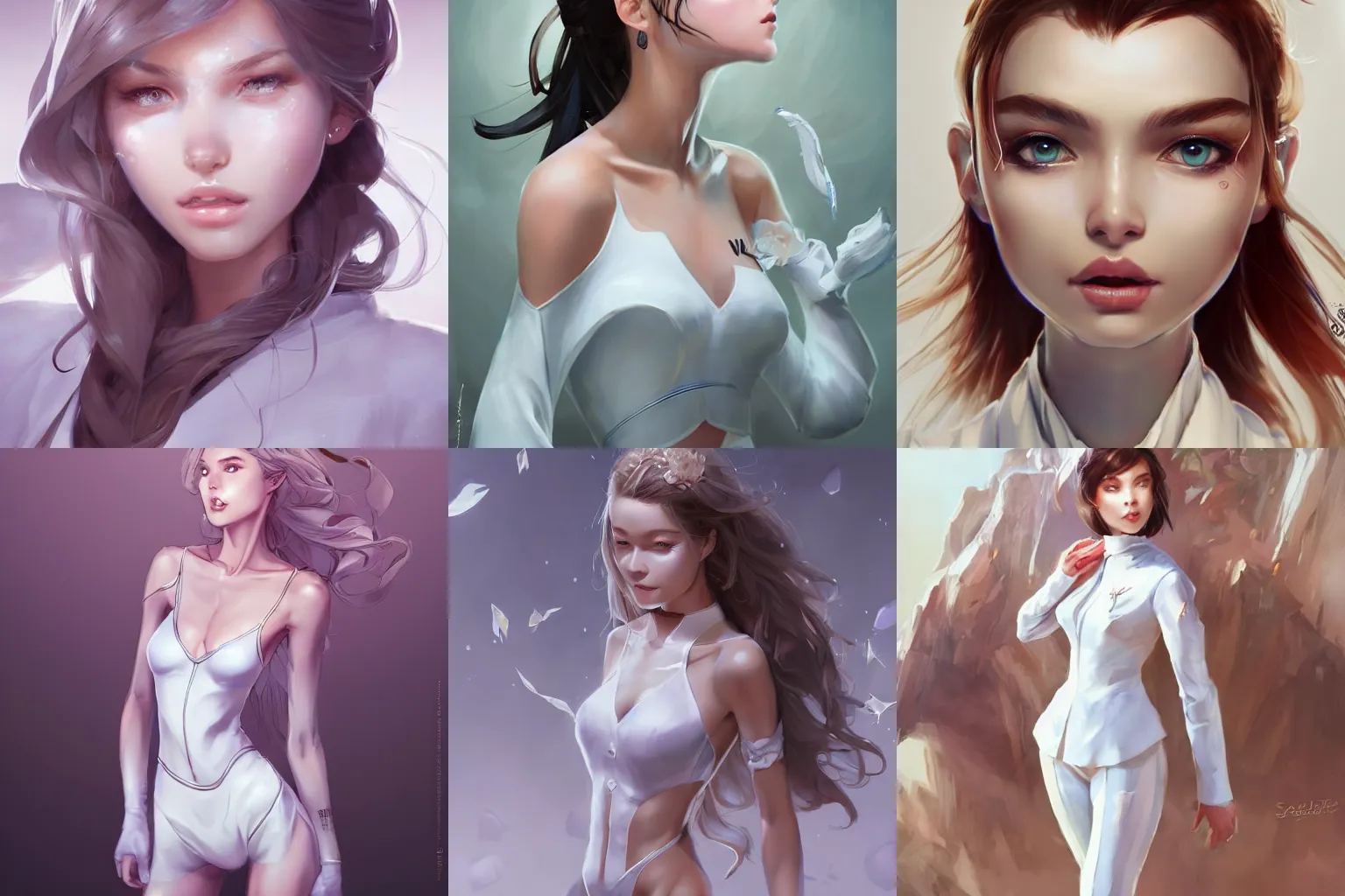 Prompt: concept art of a beautiful girl wearing a white suit | | cute - fine - face, pretty face, fine details by stanley artgerm lau, wlop, rossdraws, james jean, andrei riabovitchev, marc simonetti, and sakimichan, trending on artstation
