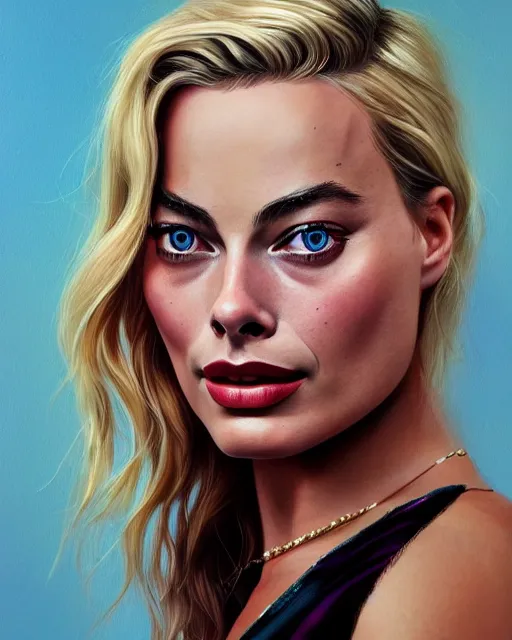 Image similar to Full view realistic portrait of actress margot robbie, detailed and realistic, soft lighting, intricate details, realistic, full view, Artstation, CGsociety