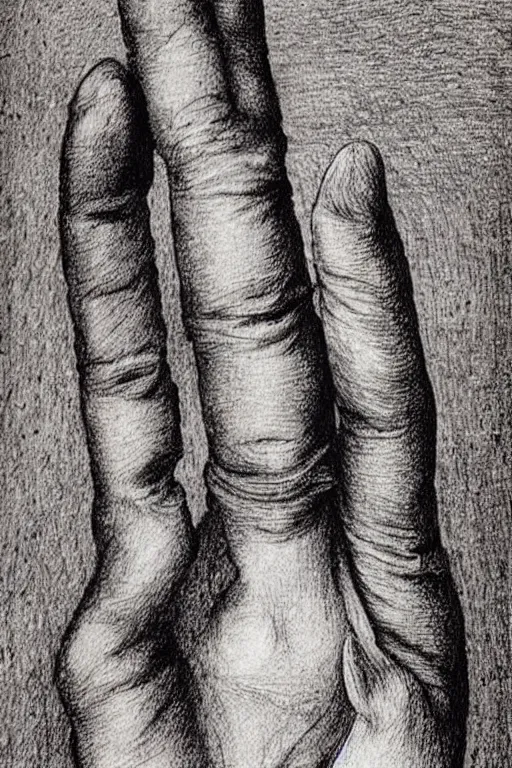 Image similar to a graceful open hand, pencil-drawing by albrecht-durer