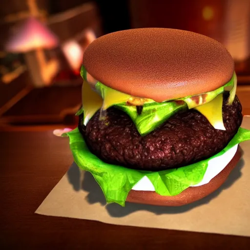 Image similar to There is a ghost in my burger spooky ghost burger, Realistic, HDR, Clear Image, HDD, Dynamic lighting,