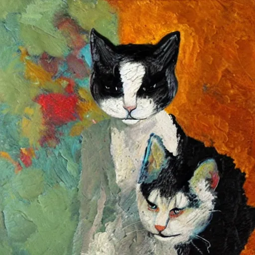 Prompt: cats in style of impasto