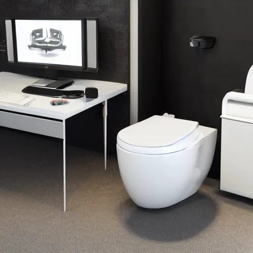 Image similar to gaming chair as a toilet realistic 4 k studio photo
