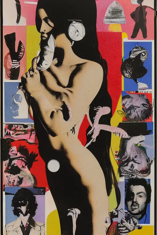 Image similar to youre from your father worm. symmetrical anatomy, pop art, torn magazine, without duplication, art by richard hamilton and mimmo rotella.