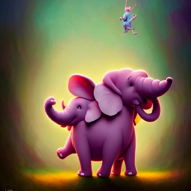 Prompt: epic professional digital art of heffalump, cheery, happy, fun, optimistic, cheerful ambient lighting, leesha hannigan, wayne haag, reyna rochin, ignacio fernandez rios, mark ryden, iris van herpen, best on artstation, cgsociety, epic, stunning, gorgeous, much wow, cinematic, masterpiece