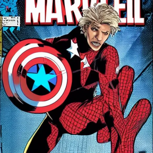 Image similar to xqc in a marvel comic book