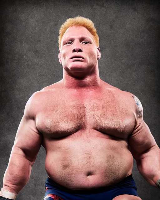 Prompt: portrait of dannt devito as brock lesnar. photographic, photography