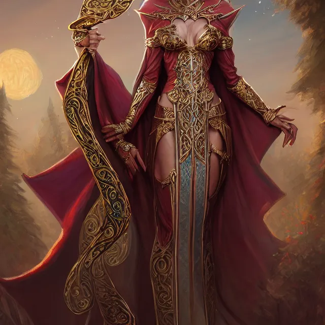 Image similar to beautiful elf queen in ornate robes, highly detailed, 8 k, hdr, award - winning, trending on artstation, clayton crain