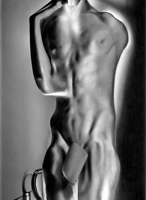 Image similar to the engineer from Prometheus, hollywood movie still, by Man Ray