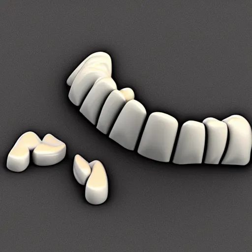 Image similar to poorly rendered 3 d set of teeth