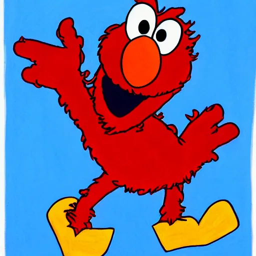 Prompt: drawing of elmo by ricky romero