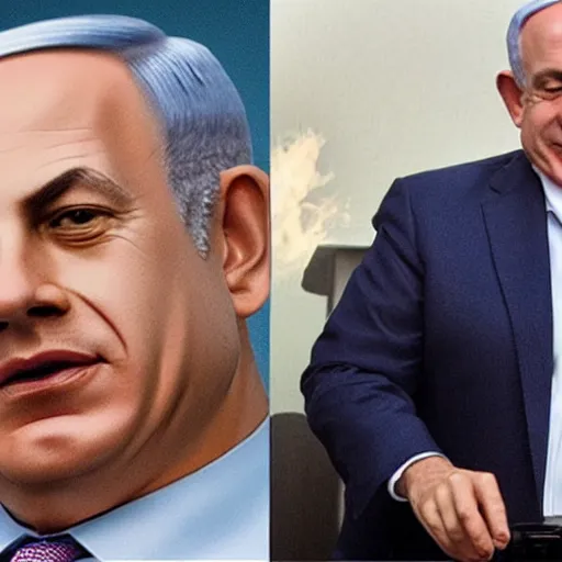 Image similar to benjamin netanyahu with a full beard