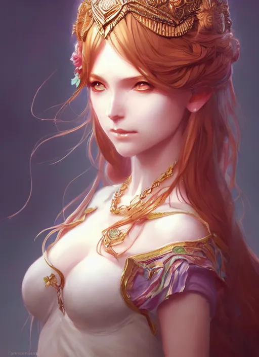 Prompt: goddess of love, highly detailed, artgerm, cushart krenz, zeronis, trending on artstation, soft light, sharp edges, illustration, character design, concept art