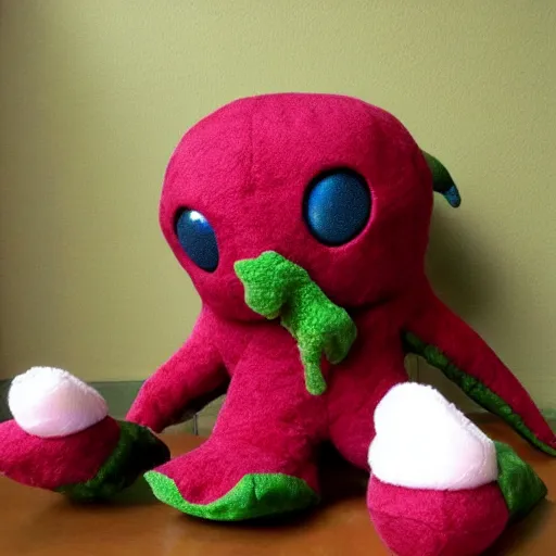 Prompt: A cthulhu plushie