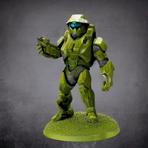 Prompt: halo elite as a warhammer tabletop figurine t