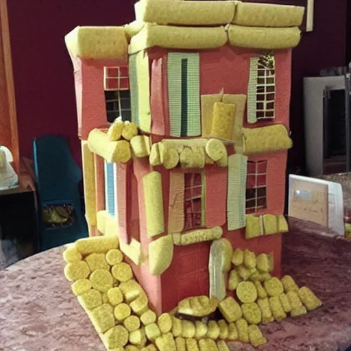 Prompt: A house made out of crackers