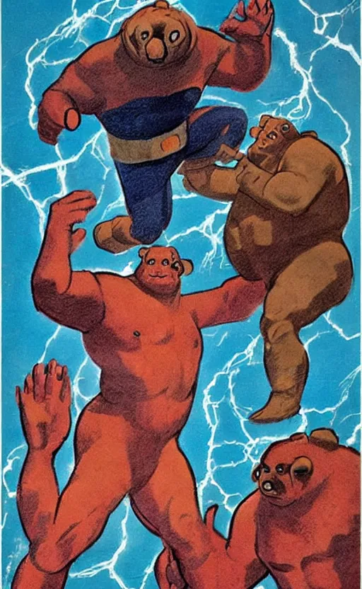 Image similar to john buscema tardigrade, water bear superhero with invulnerability and super strength, marvel comics