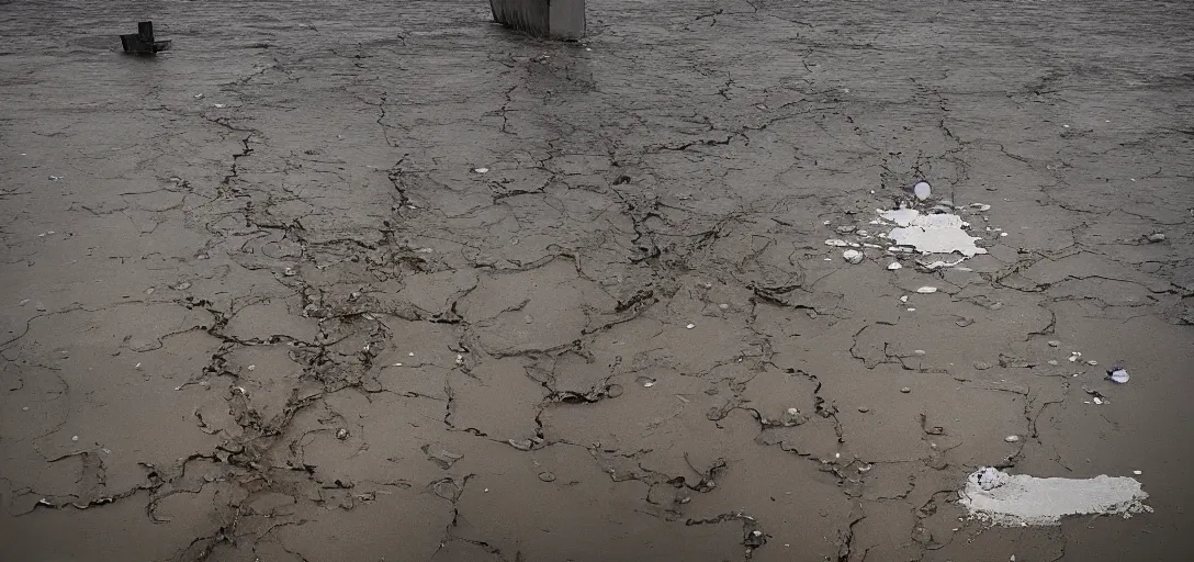 Image similar to apocaliptic Portrait of a offshore oil dripping in the city of Mar del Plata , by stephen Shore and Arthur Adams , epic composition, 80mm, 8k